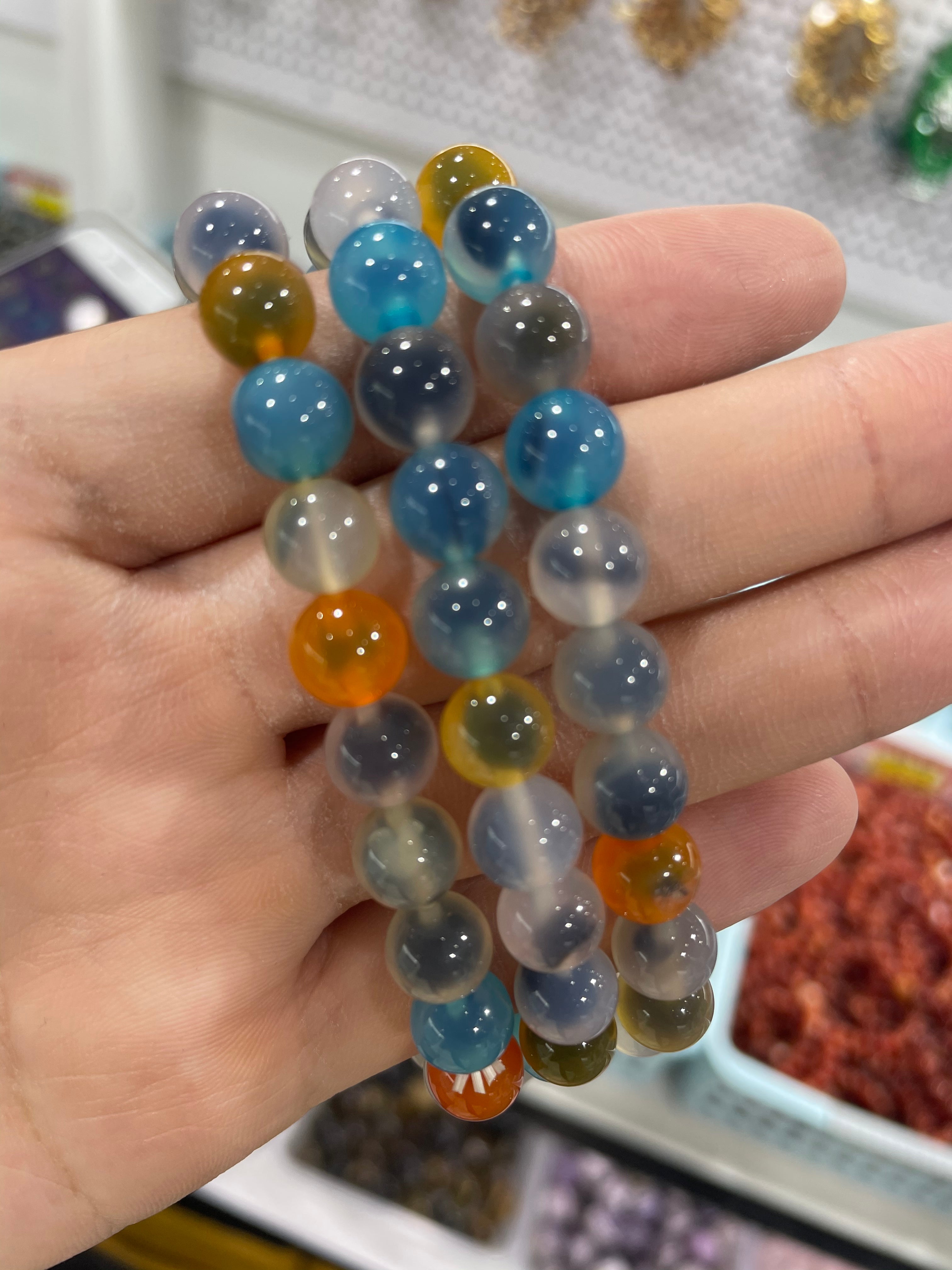 Crystal sugar color agate bracelet
