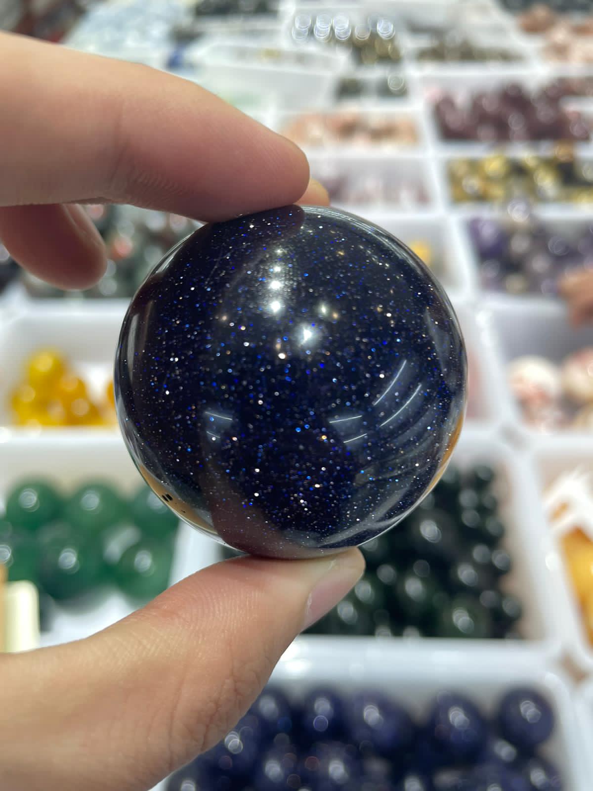 Blue/green sand stone sphere