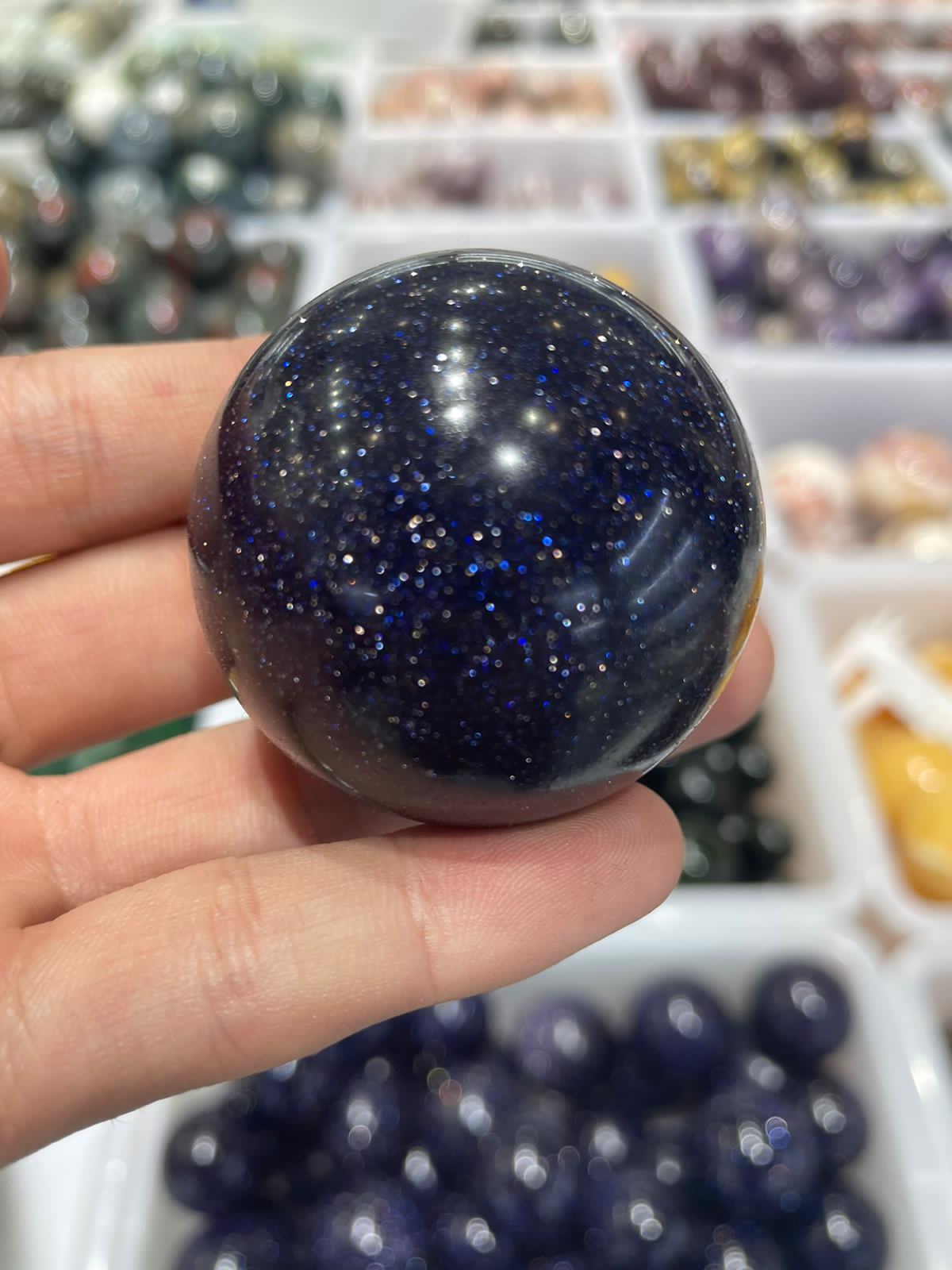 Blue/green sand stone sphere