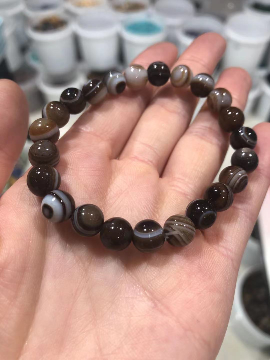 Silk skyeye agate bracelet