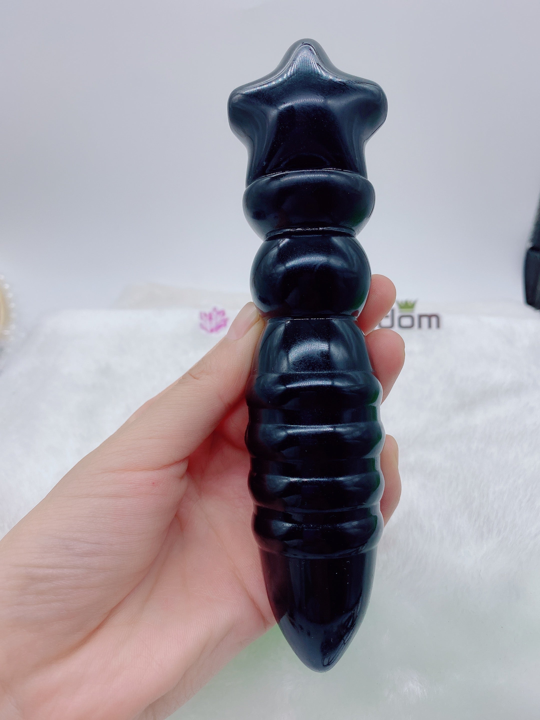 Obsidian massage stick