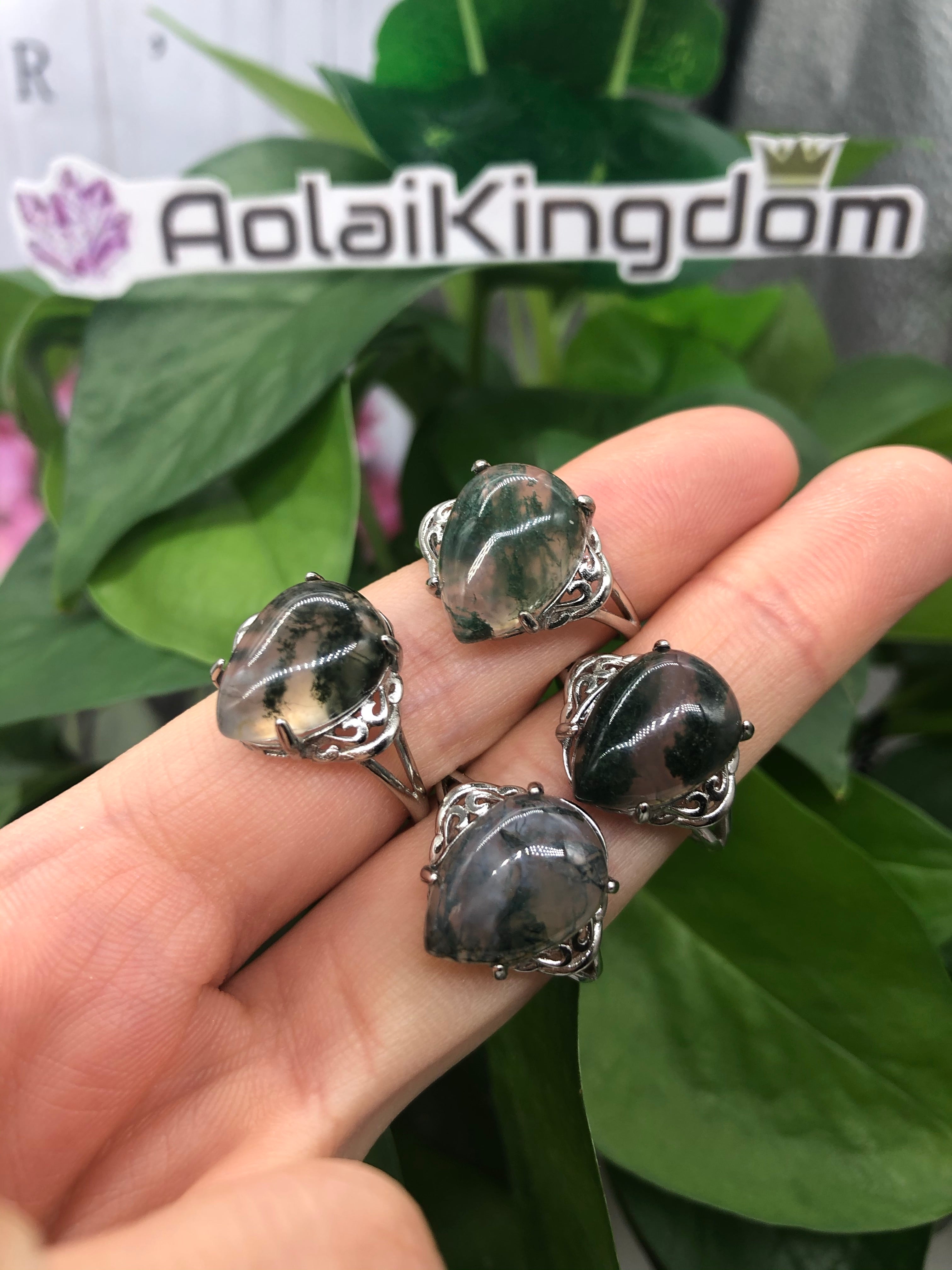 Mossagate ring