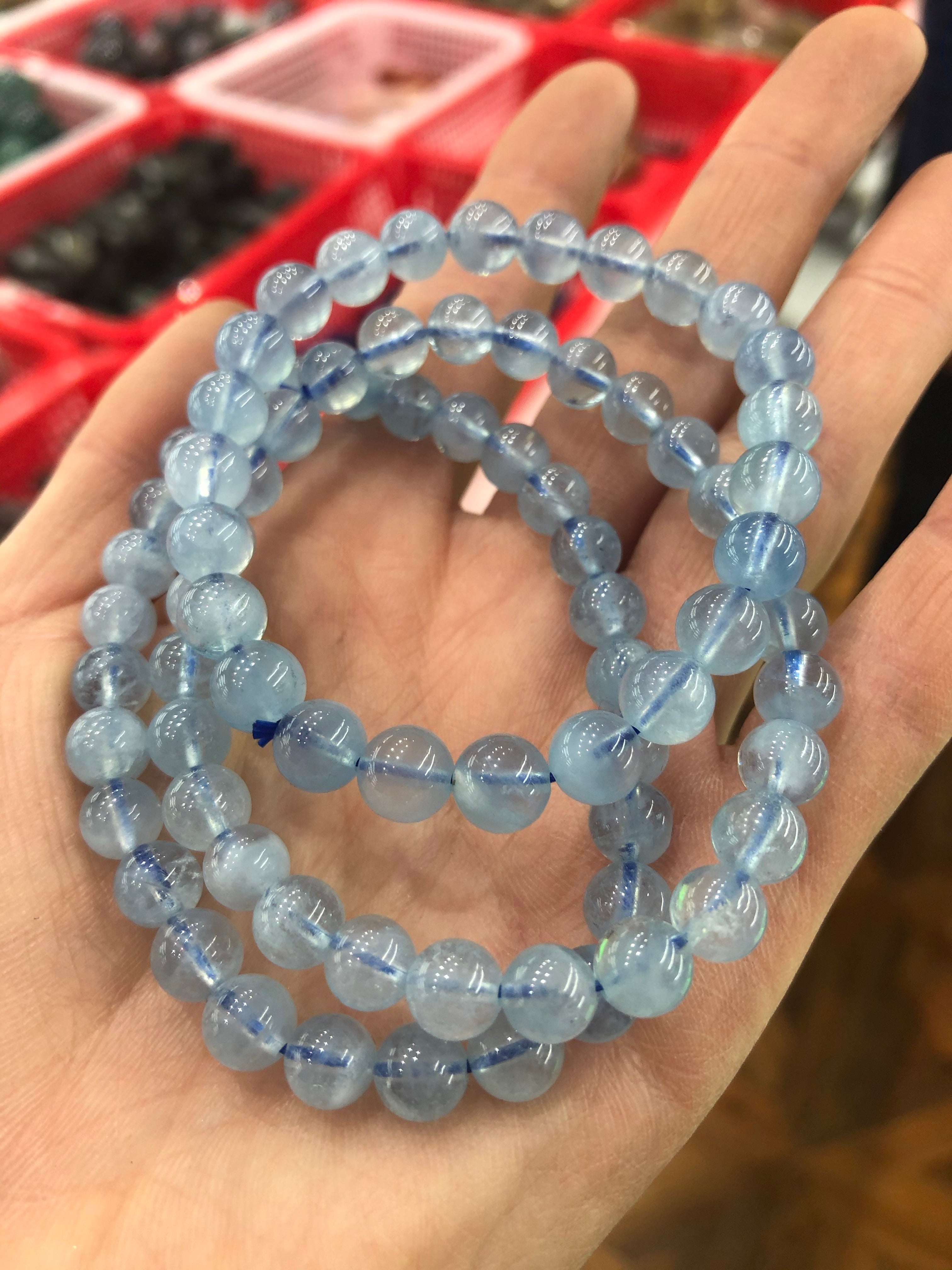 Aquamarine bracelet 6mm