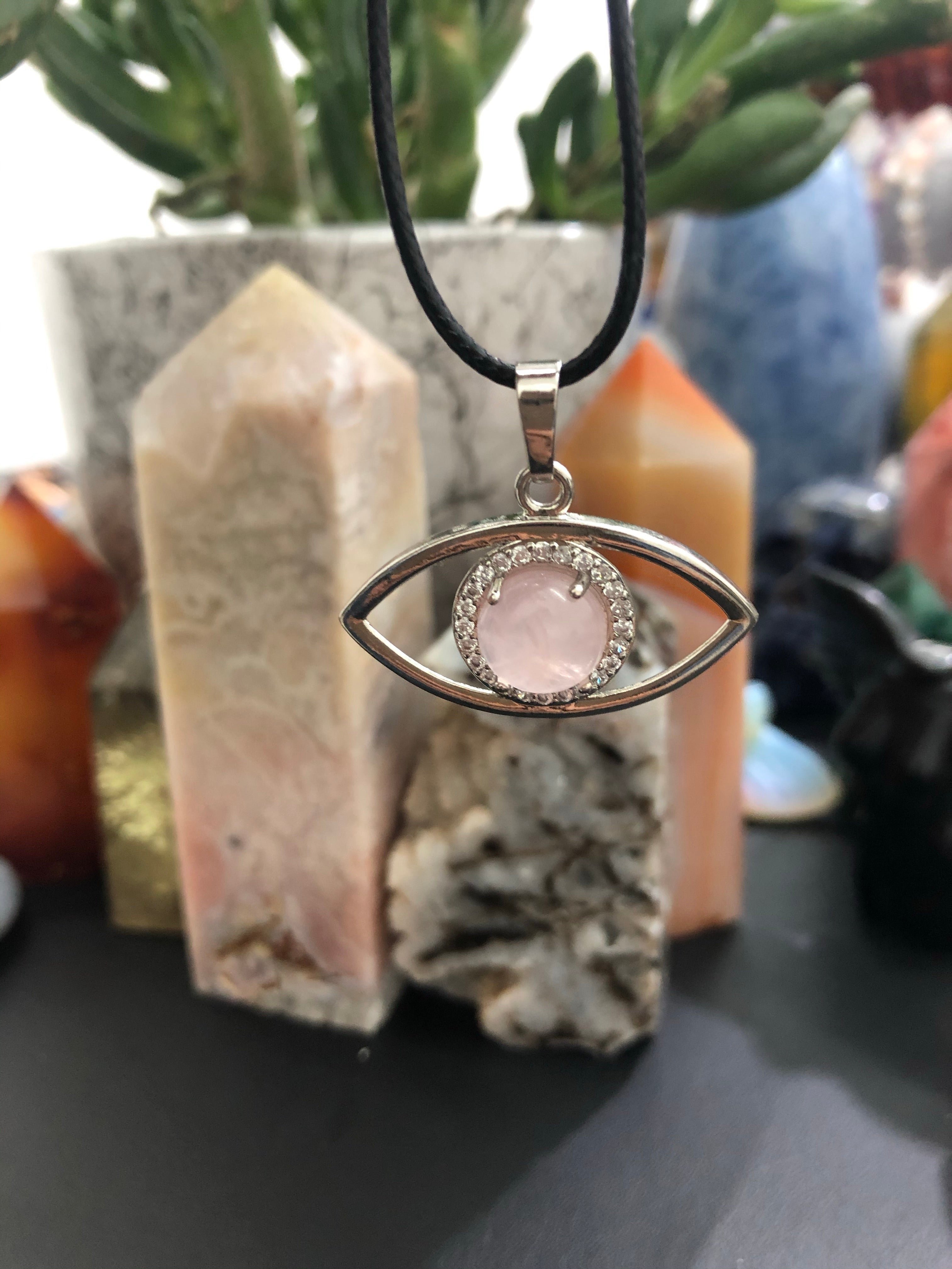 Crystal evil eye pendant/necklace