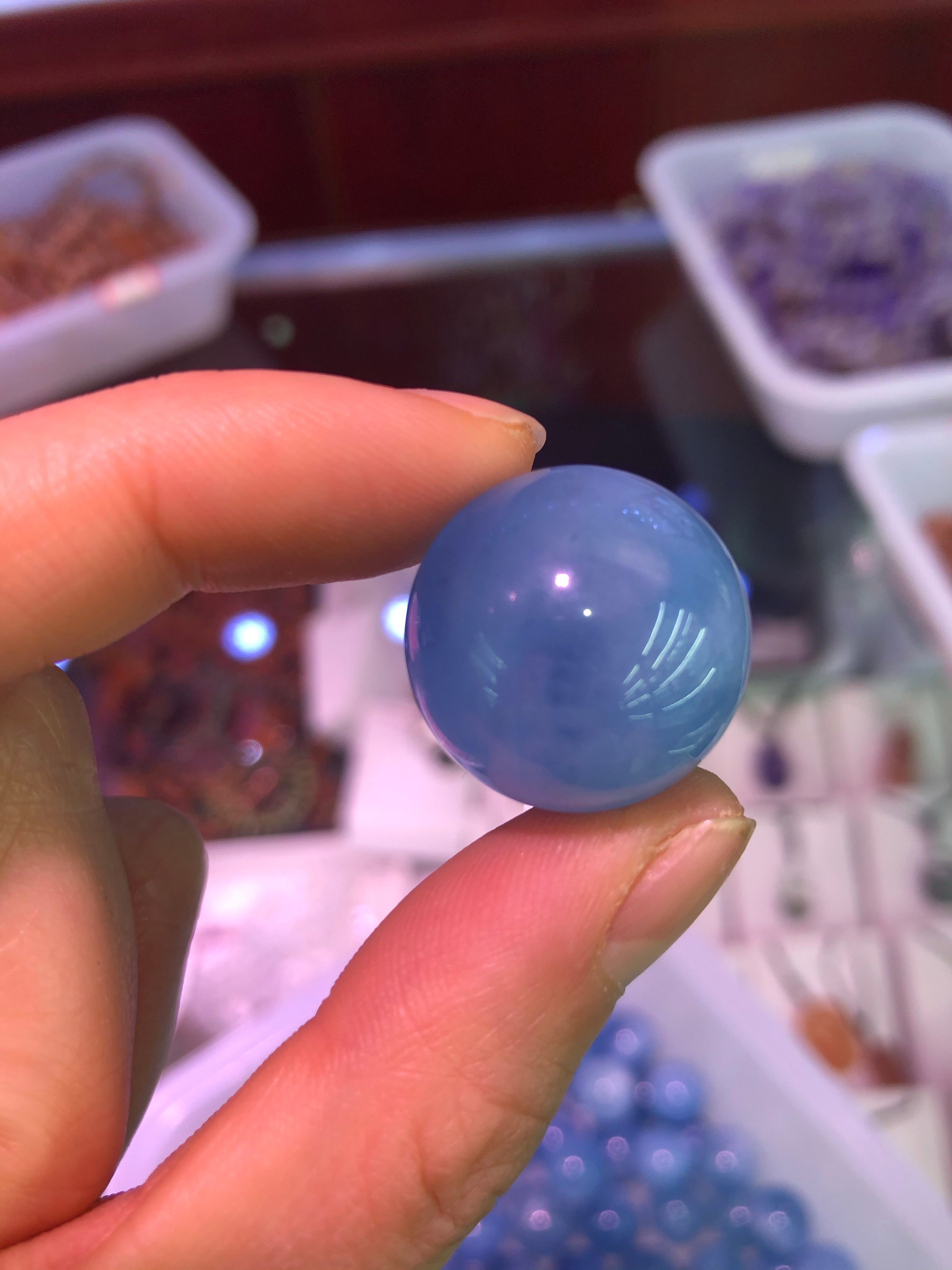 Aquamarine quality sphere