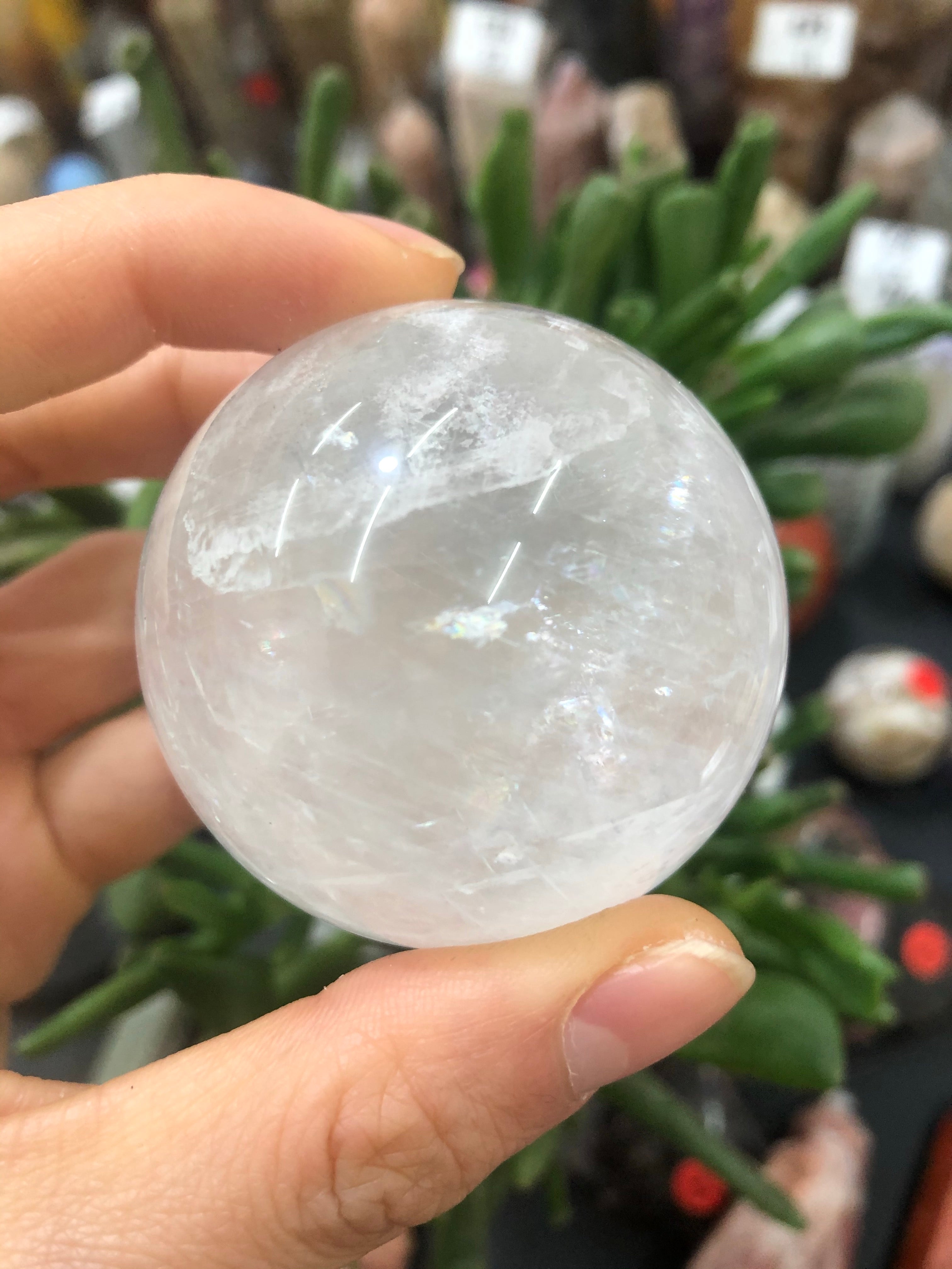 White calcite sphere
