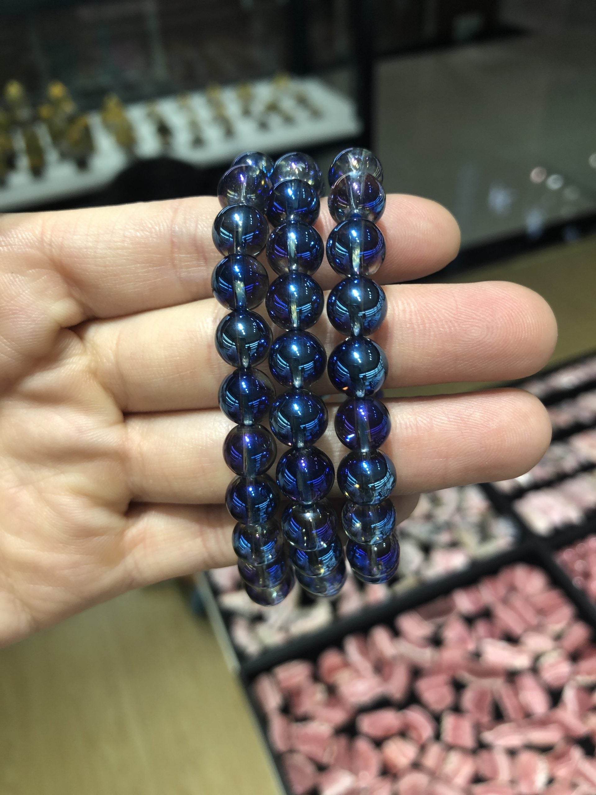 Aura clear quartz bracelet