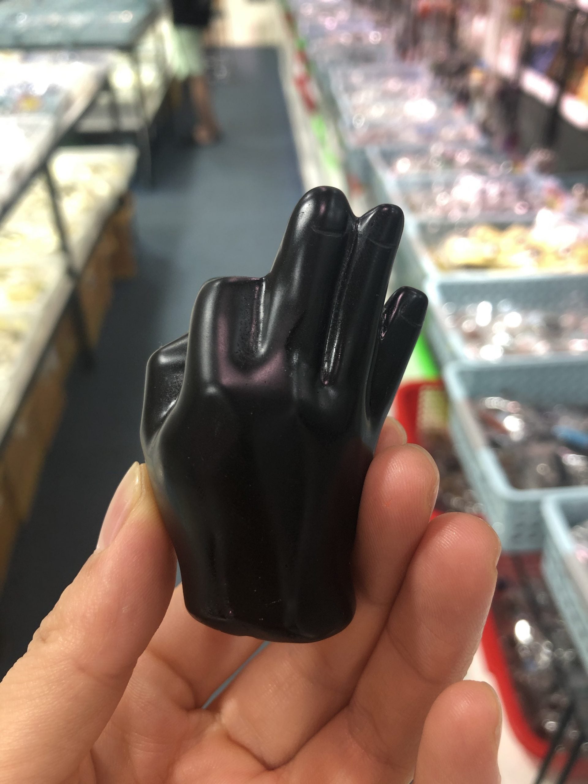 Obsidian hand carvings