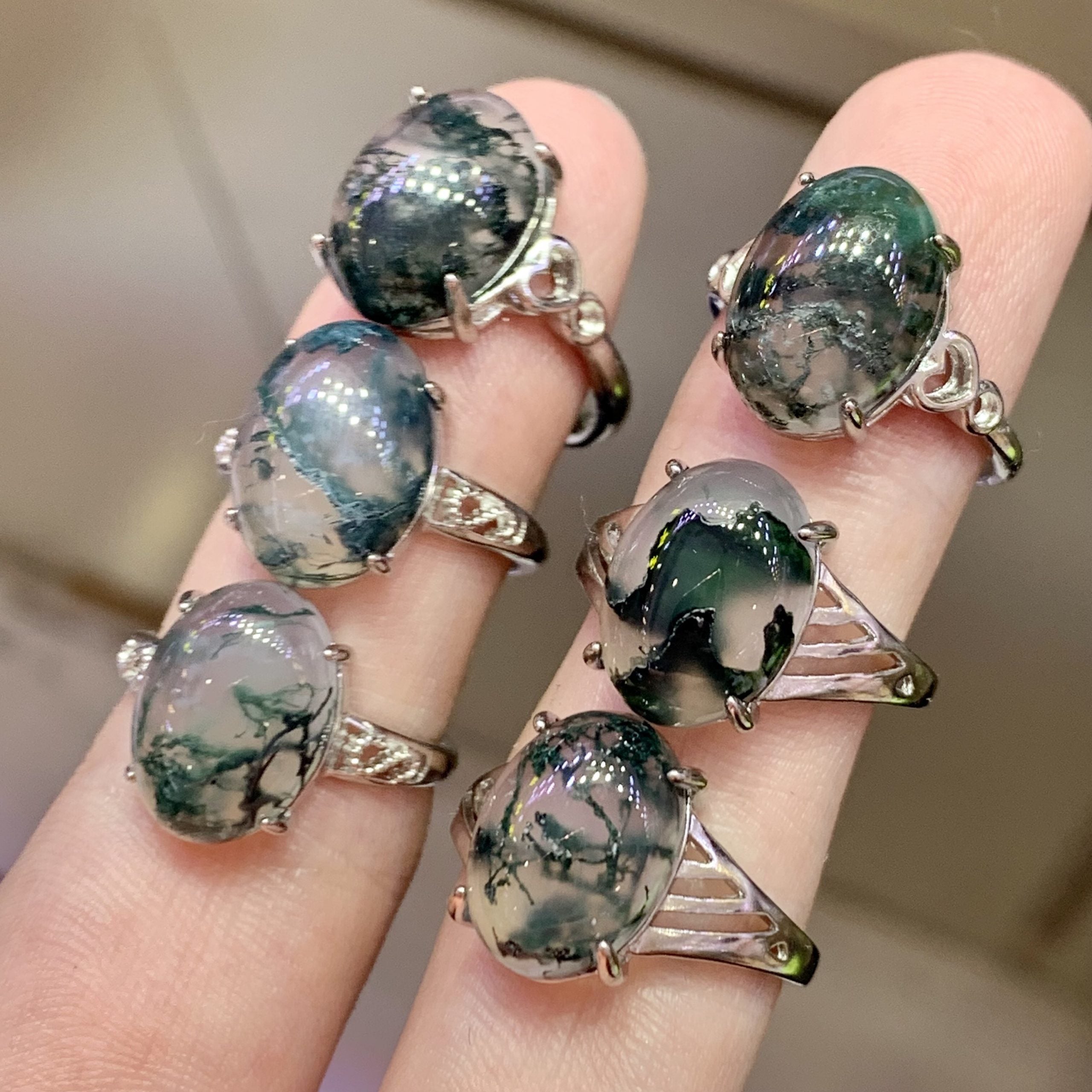 Mossagate ring